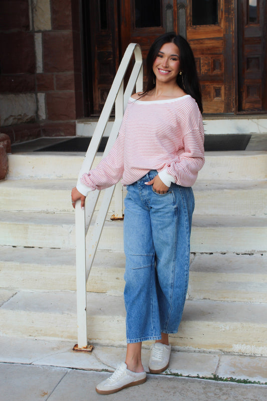 Cherry Stripe Sweatshirt