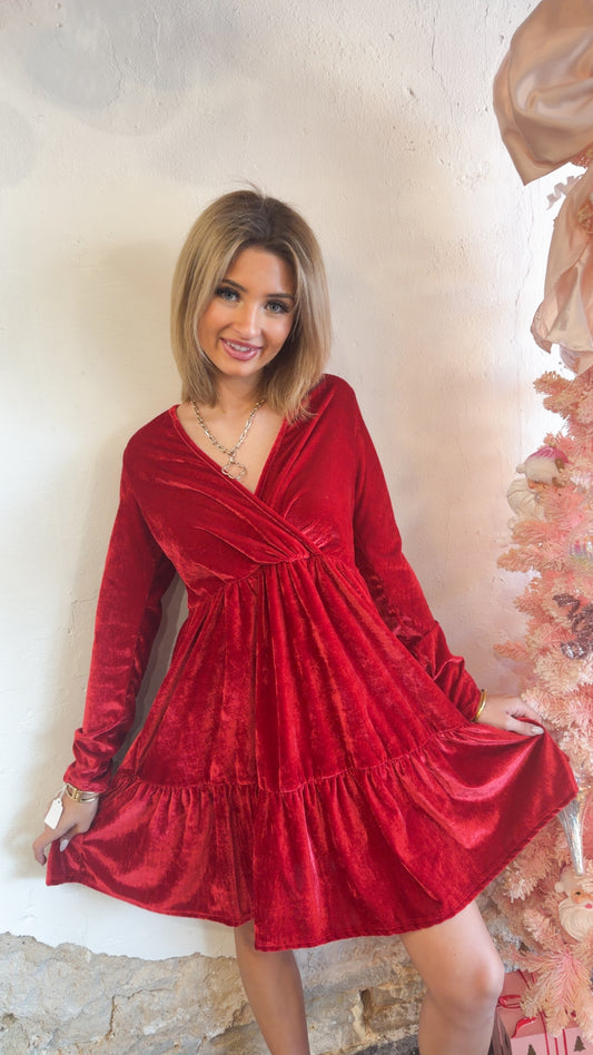 Red Velvet Party Dress