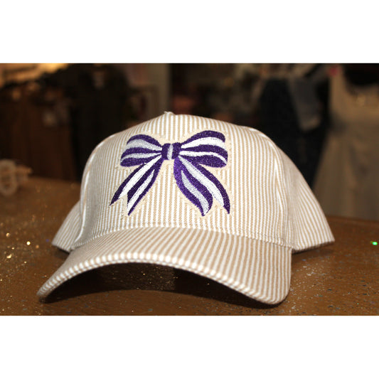 Purple Bow - Fabric Hat