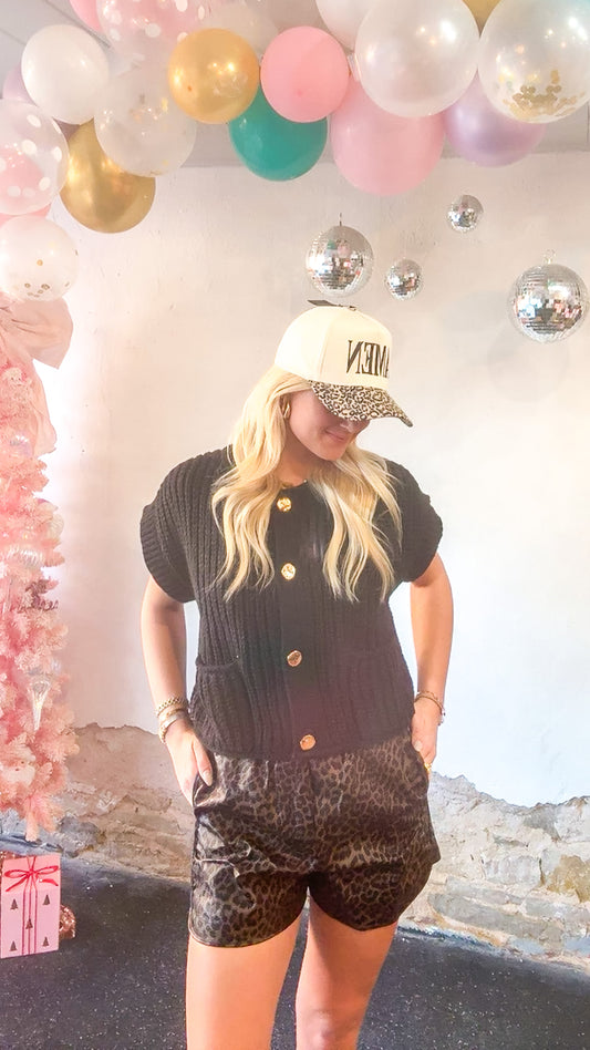 Leopard Luxe Leather Shorts