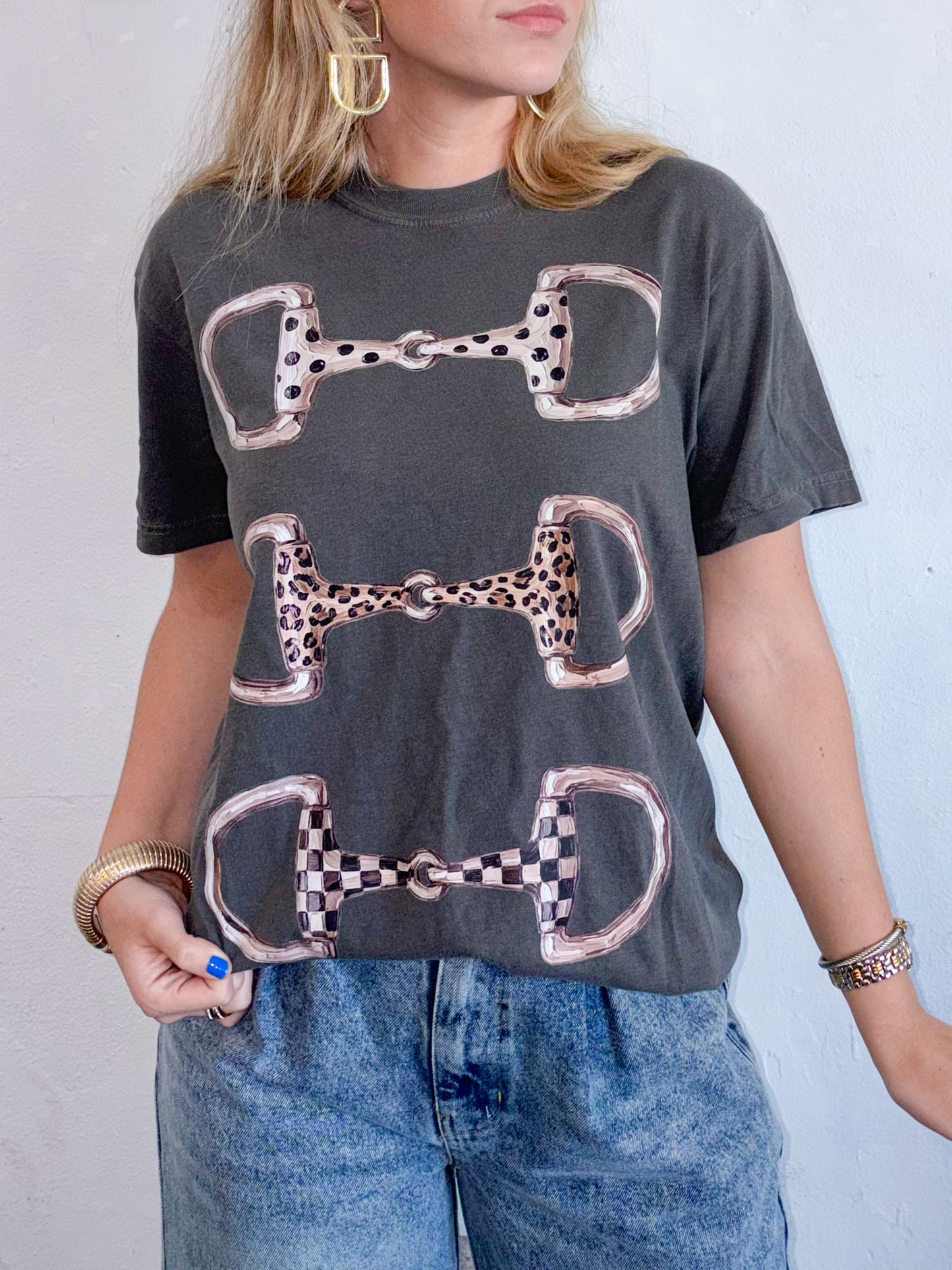 The Horse Bit Tee- Charcoal
