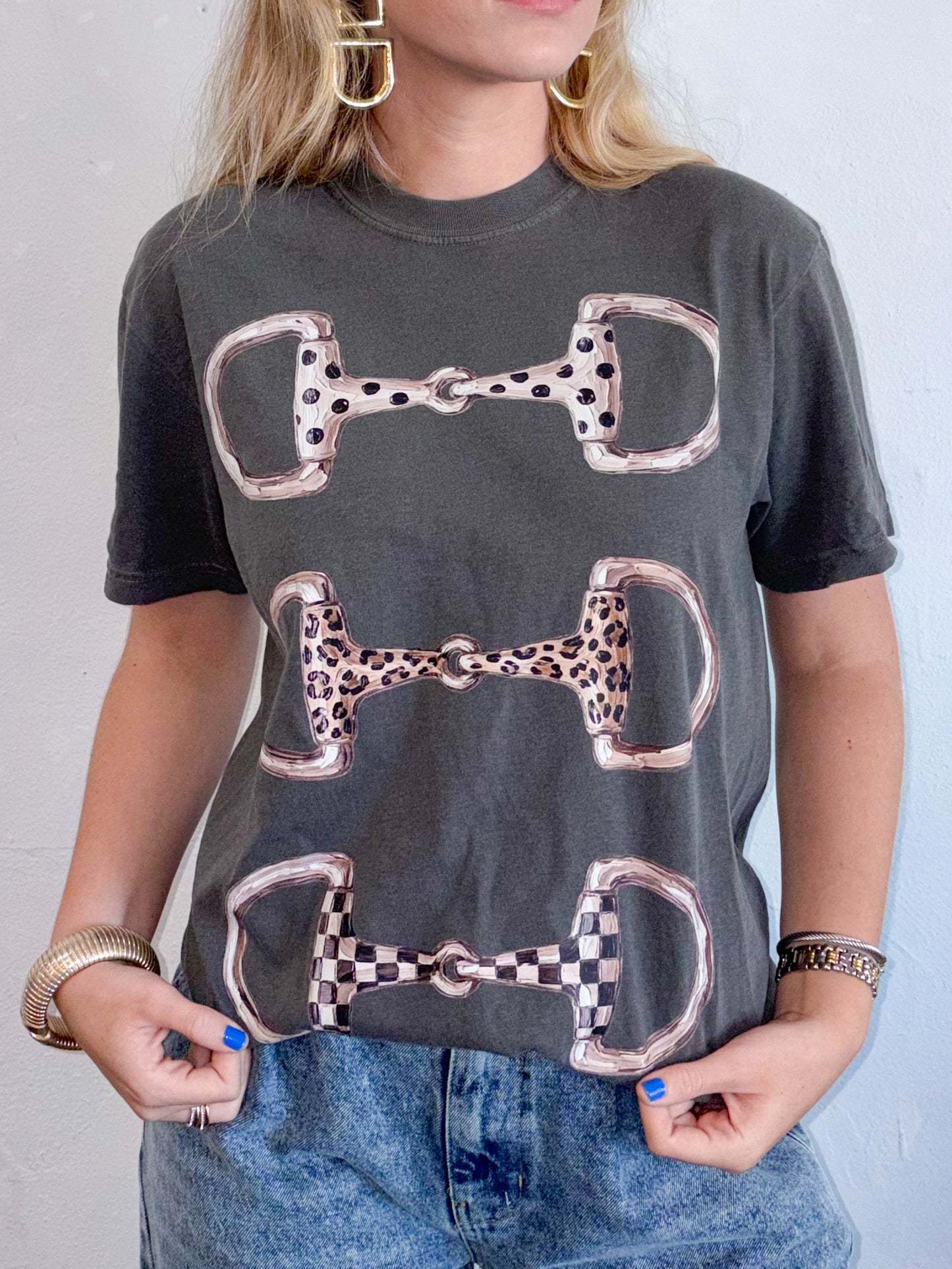 The Horse Bit Tee- Charcoal