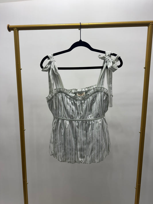 Striped Puff Babydoll Top