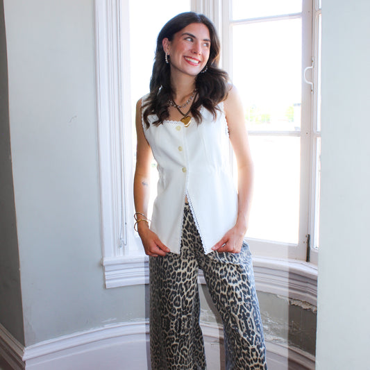 Ivory Button Top