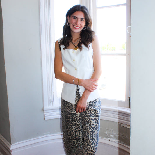 Ivory Button Top