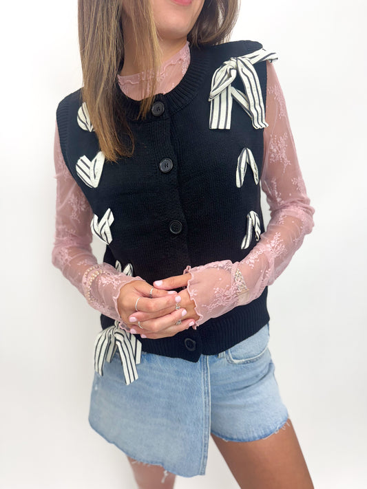 Pink Lace Mockneck