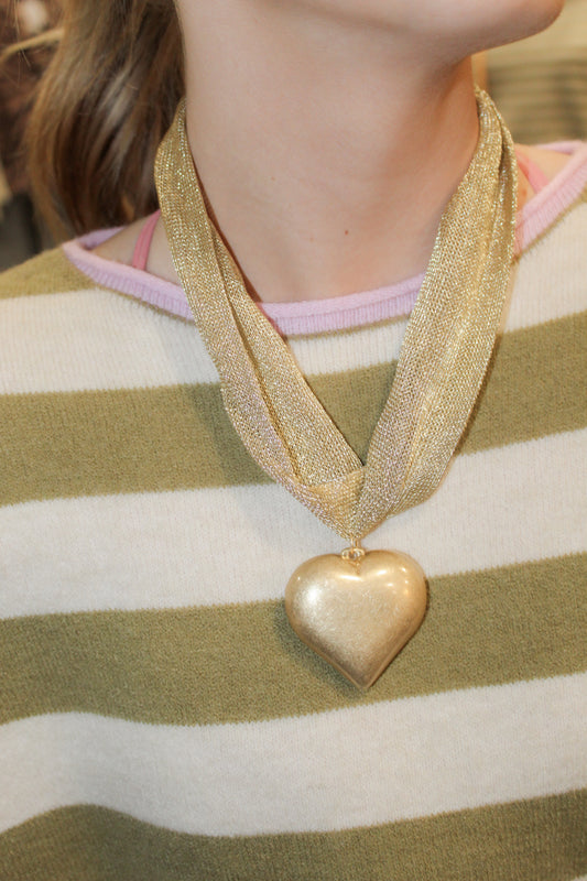 Heart of Gold Mesh Necklace