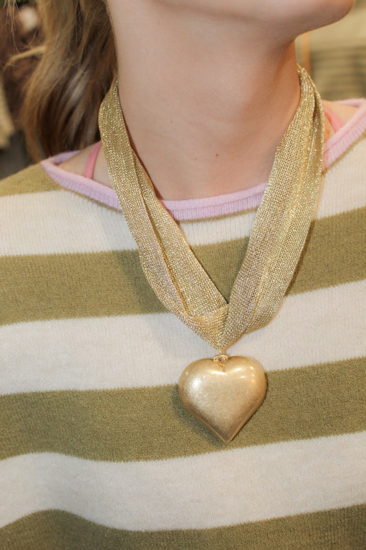Heart of Gold Mesh Necklace
