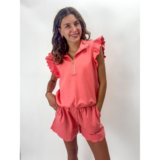 Coral Craze Scalloped Set
