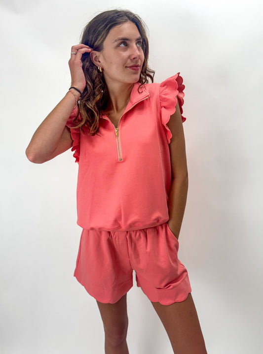 Coral Craze Scalloped Set