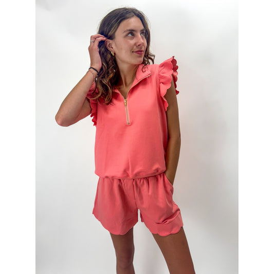 Coral Craze Scalloped Set